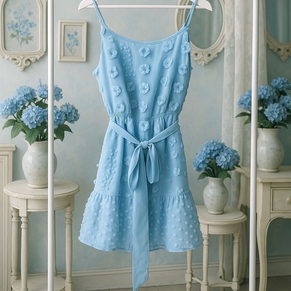 Altar'd State Dresses & Skirts - Altar'd State Blue Ruched Mini Sundress